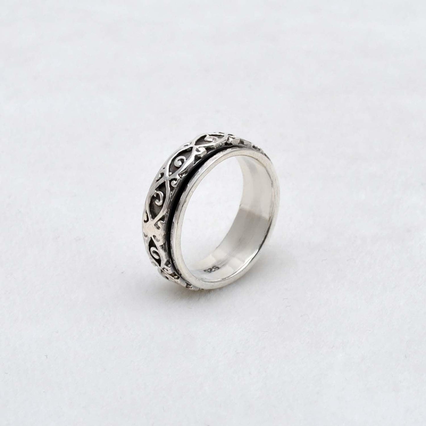 925 Silver Spinner Meditation Thumb Ring Size 9 - SAR Gems