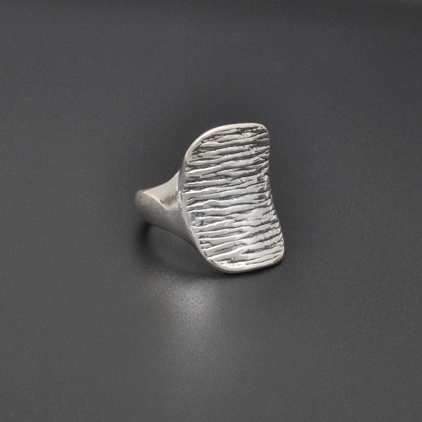 Sterling silver chunky textured ring - SAR Gems