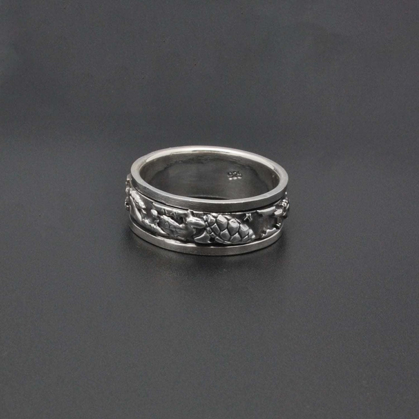 Spinner Sterling Silver Turtle Band Ring - SAR Gems