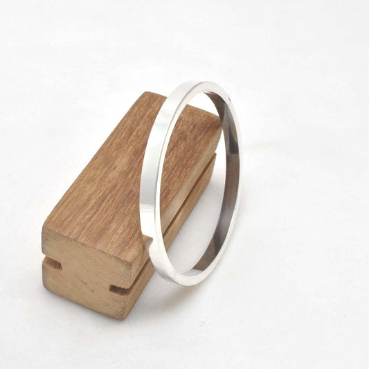 6mm & 8mm Wide Sterling Silver Unisex Bangle - view 3