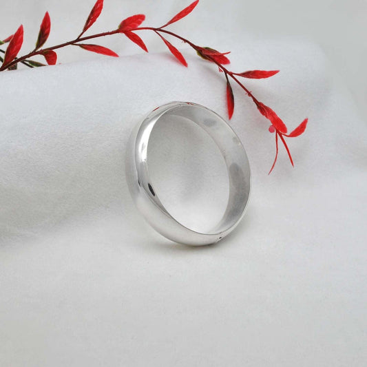 925 Sterling Silver Minimalist Plain Bangle - 15mm & 12mm - view 3