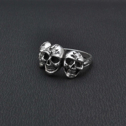 Cluster Skull Silver Ring Size 9 - SAR Gems