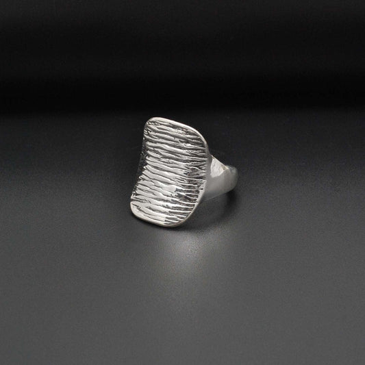 Sterling silver chunky textured ring - SAR Gems