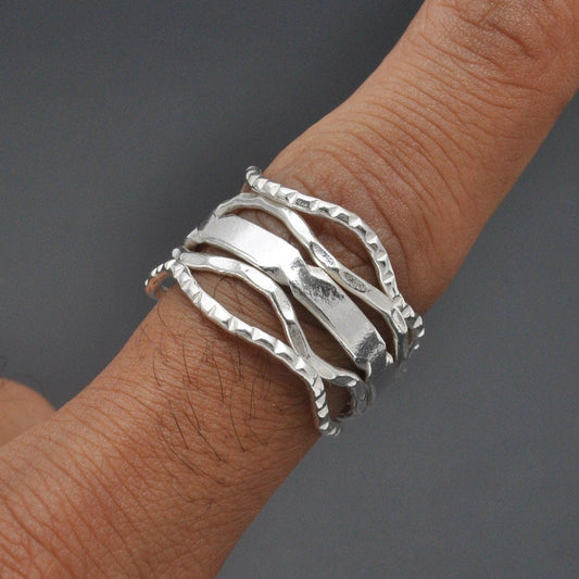 Sterling Silver Ring 10 Adjustable Boho Jewelry - SAR Gems