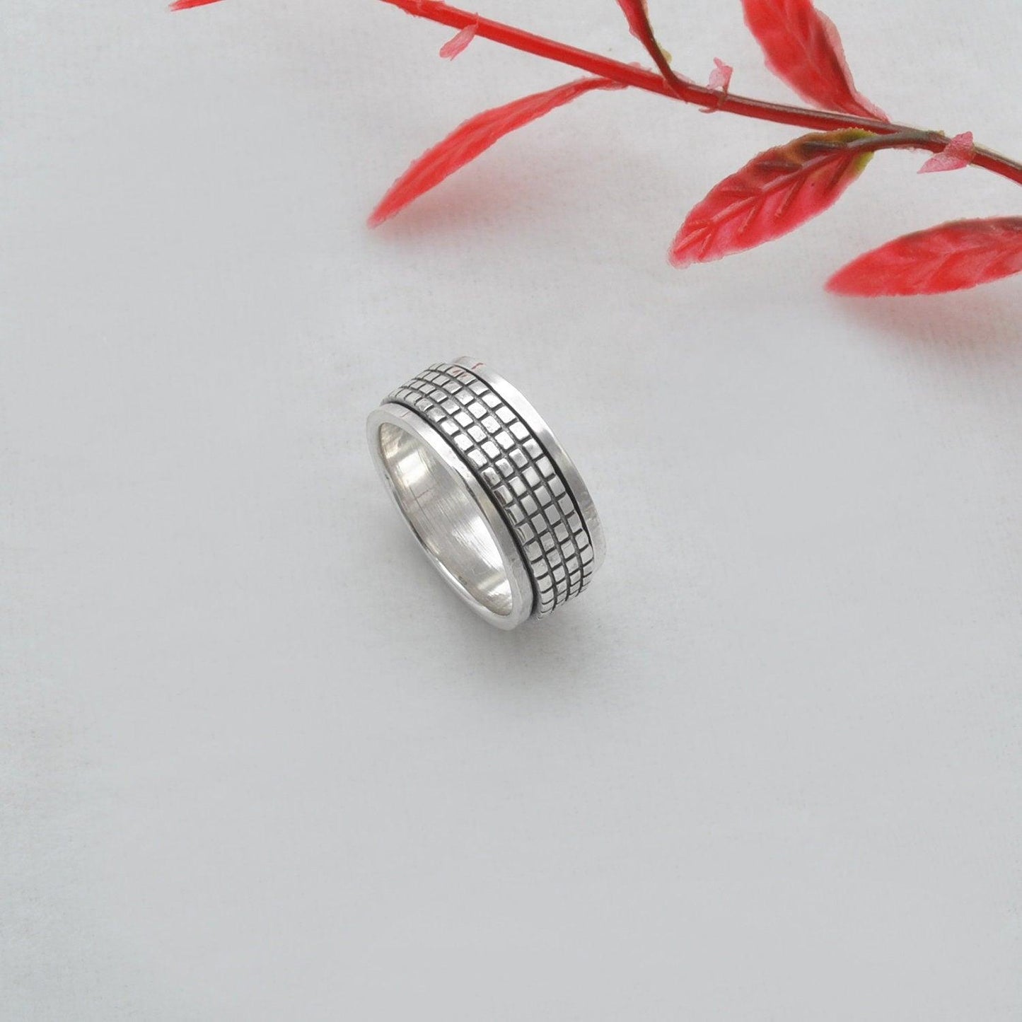 Fidget Silver Spinner Ring Size 7 - SAR Gems