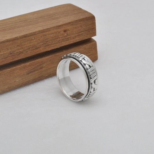 Silver Viking Band Thumb Ring Size 13 - SAR Gems