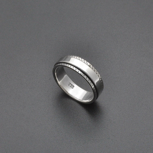 925 Sterling Silver Spin Meditation Ring Size 8 - SAR Gems