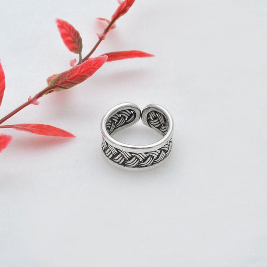 Oxidized Woven Men Women Size Ring 10 - SAR Gems