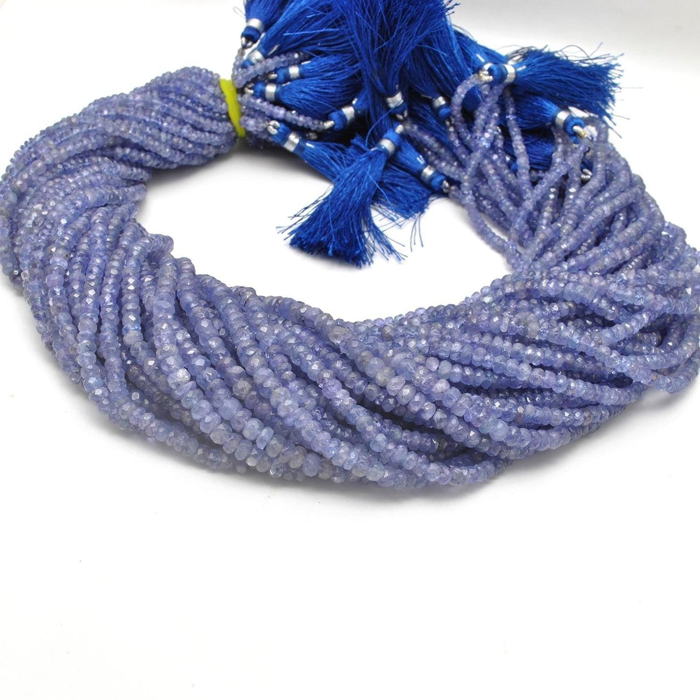 Natural Tanzanite Rondelle Faceted Gemstone Beads 4mm 16" Strand