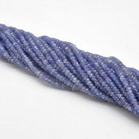 Natural Tanzanite Rondelle Faceted Gemstone Beads 4mm 16" Strand - view 3
