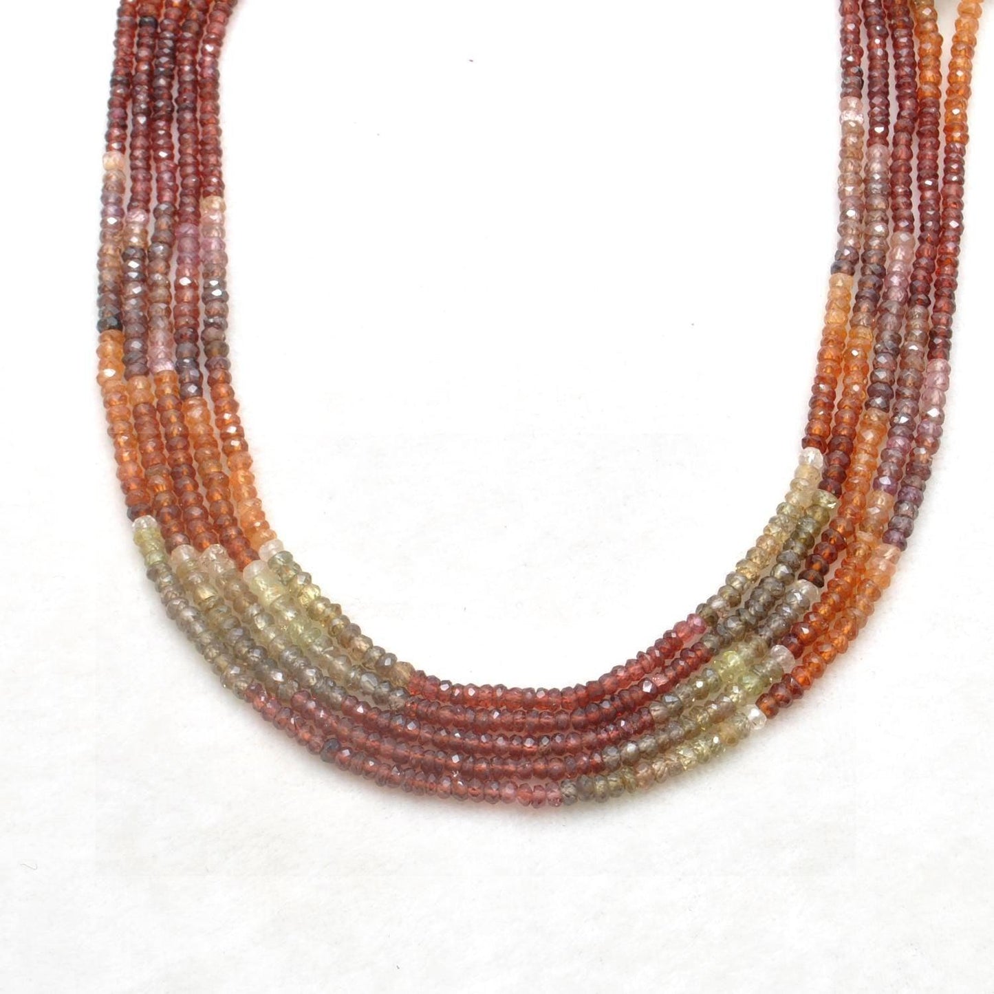 Natural Sapphire Rondelle Gemstone Beads 13" Strand