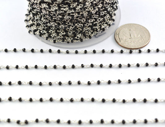 Elegant 925 Silver Gold Rosary Chain - Spinel 2mm - view 3