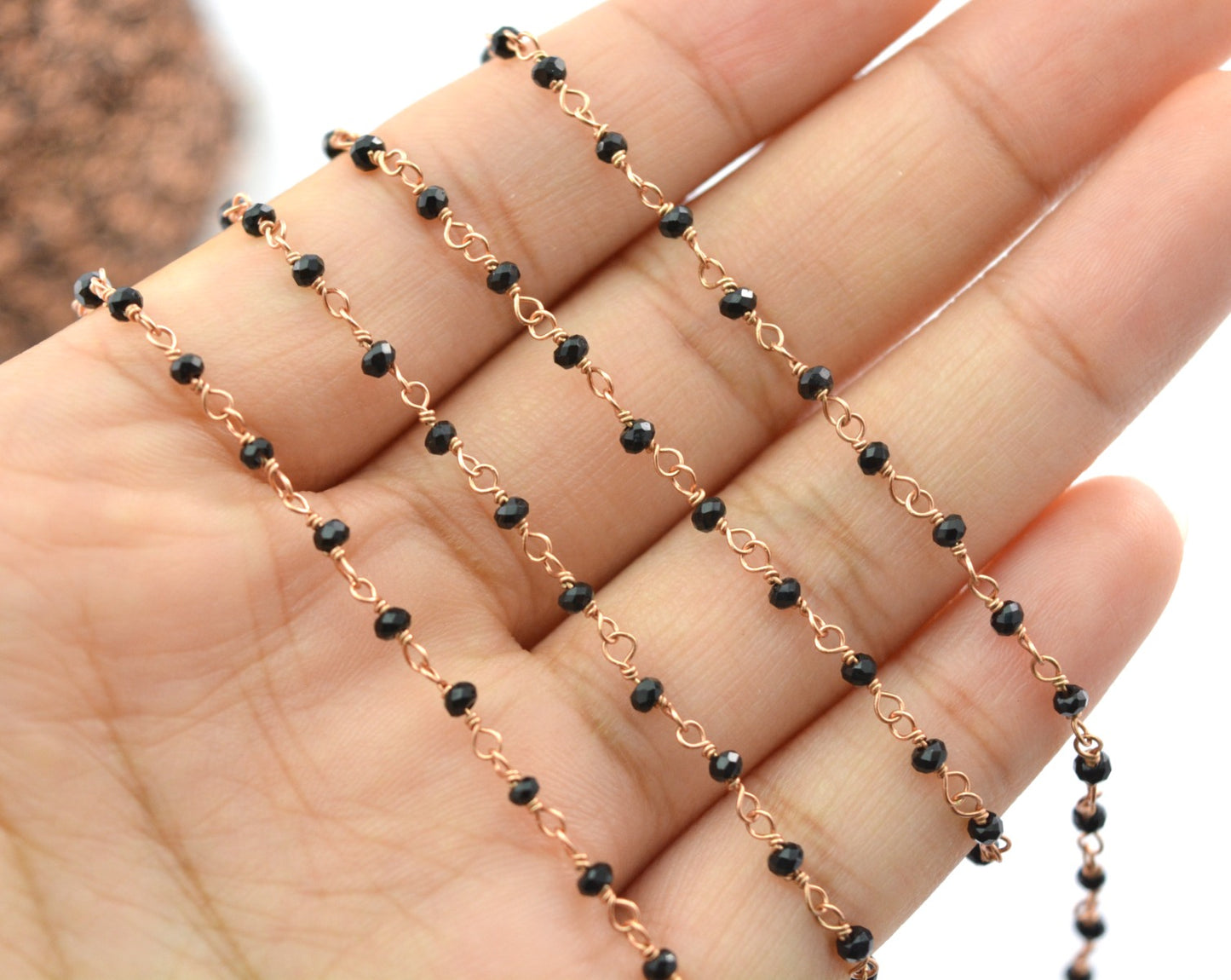 Delicate 925 Silver Gold Rosary Chain - Spinel 2.00mm