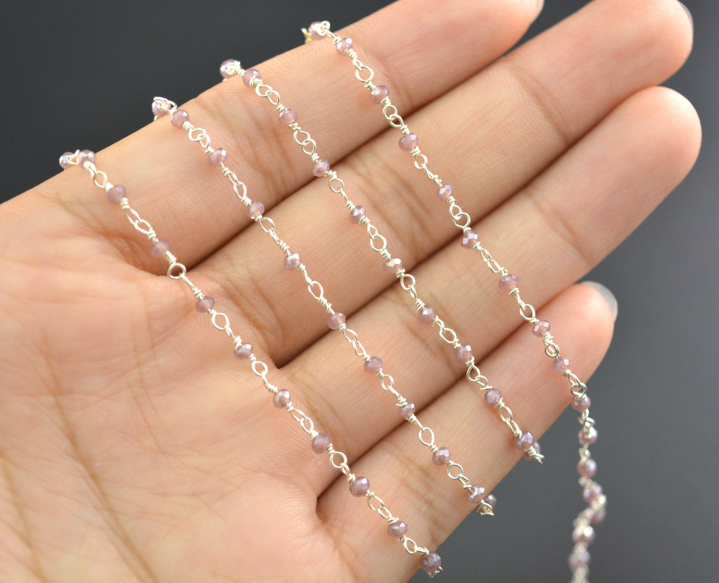 Radiant Rosary Chain - Stone 925 Silver 2mm
