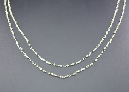 Gorgeous Rosary Chain - Chalcedony 925 Silver Gold 2mm - view 3