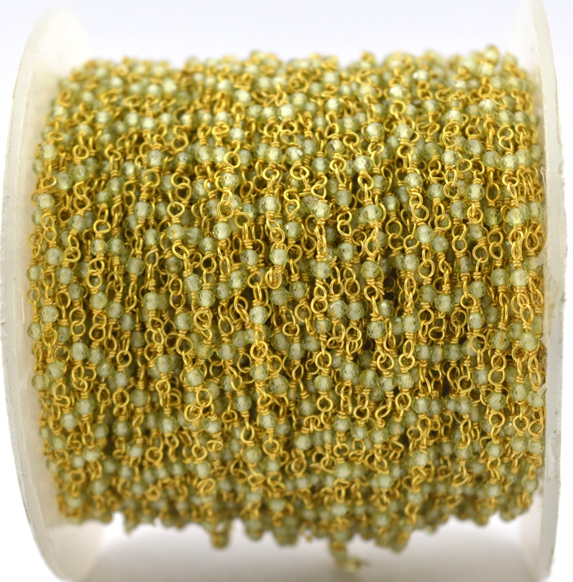 Gorgeous Rosary Chain - Chalcedony 925 Silver Gold 2mm