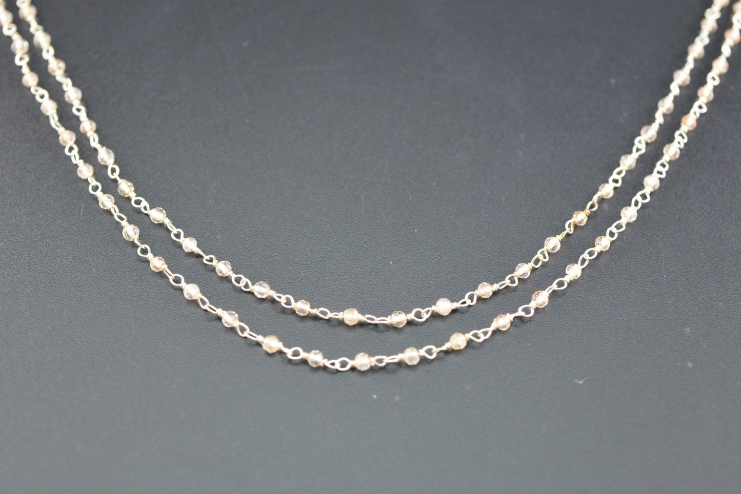 Quartz Rosary Chain - 925 Silver Gold,