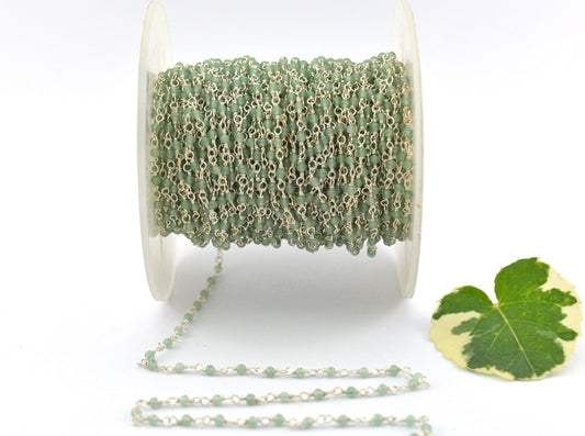 Stylish 925 Silver Rosary Chain - Jade 2mm