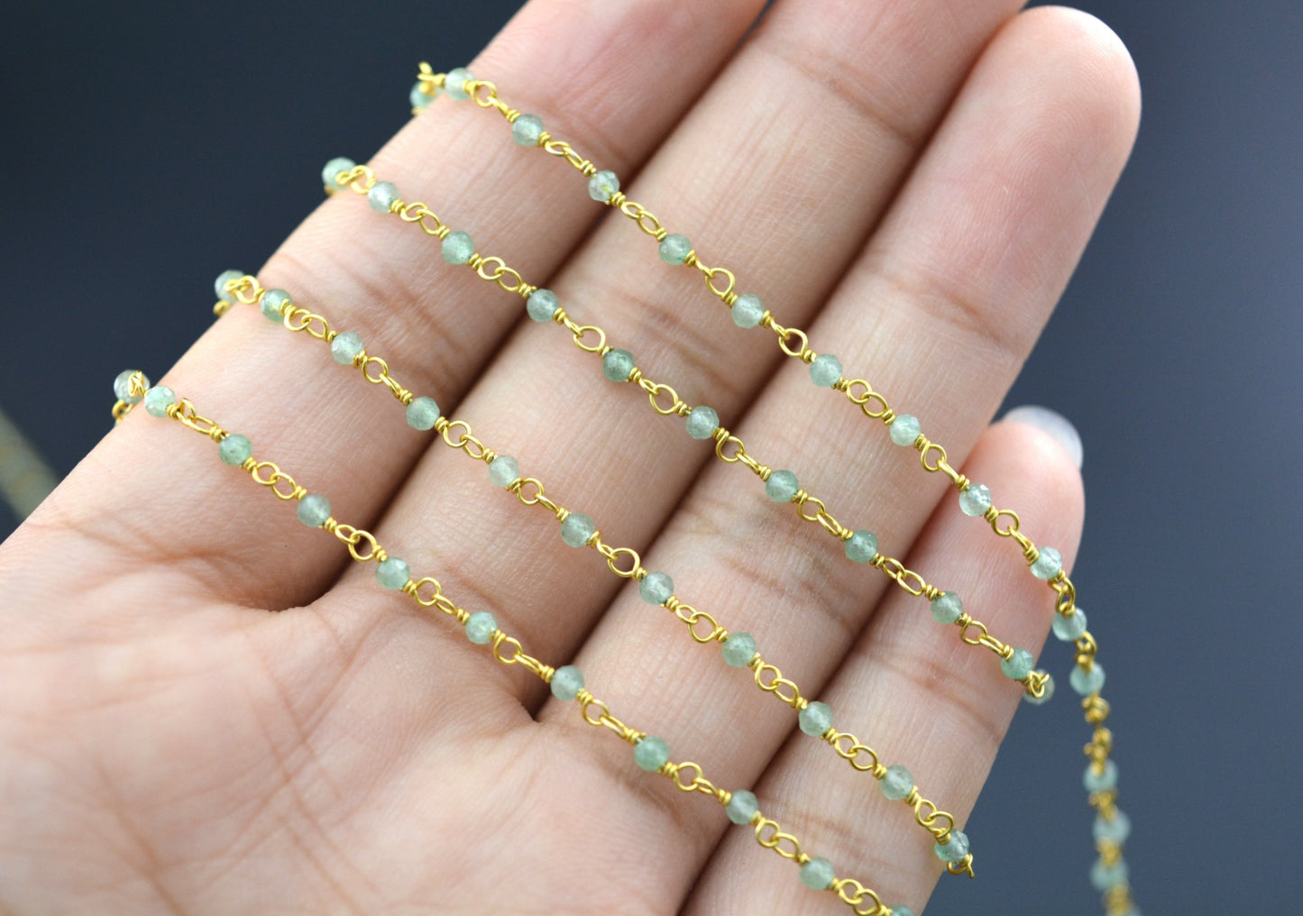 Stylish 925 Silver Rosary Chain - Jade 2mm