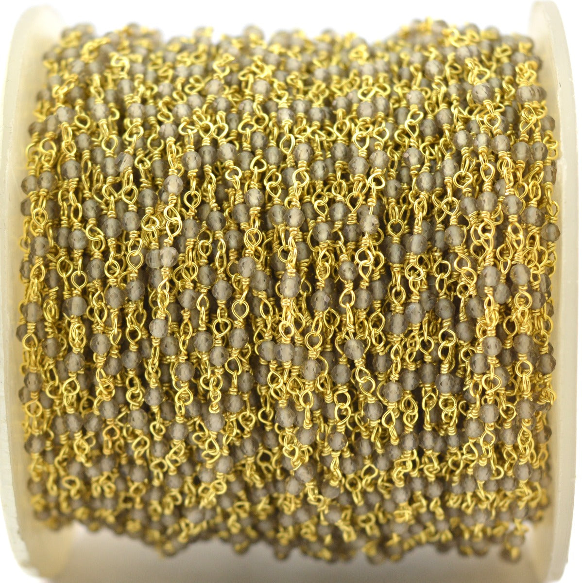 Quartz Rosary Chain - 925 Silver Gold, 2mm #2