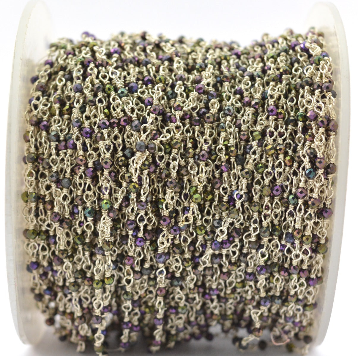 Stone Rosary Chain - 925 Silver Gold, 2mm #3