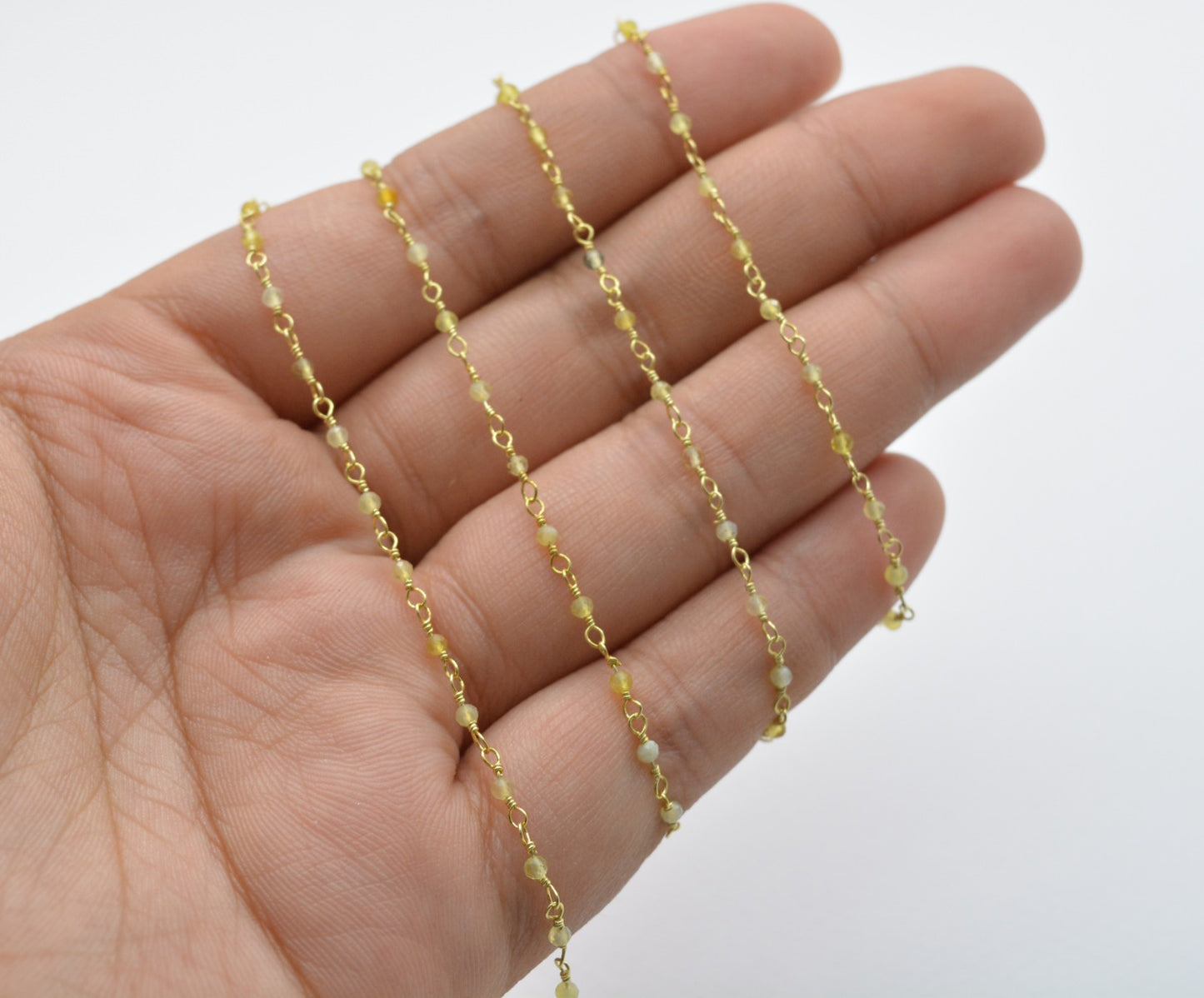 Unique 925 Silver Rosary Chain - Opal