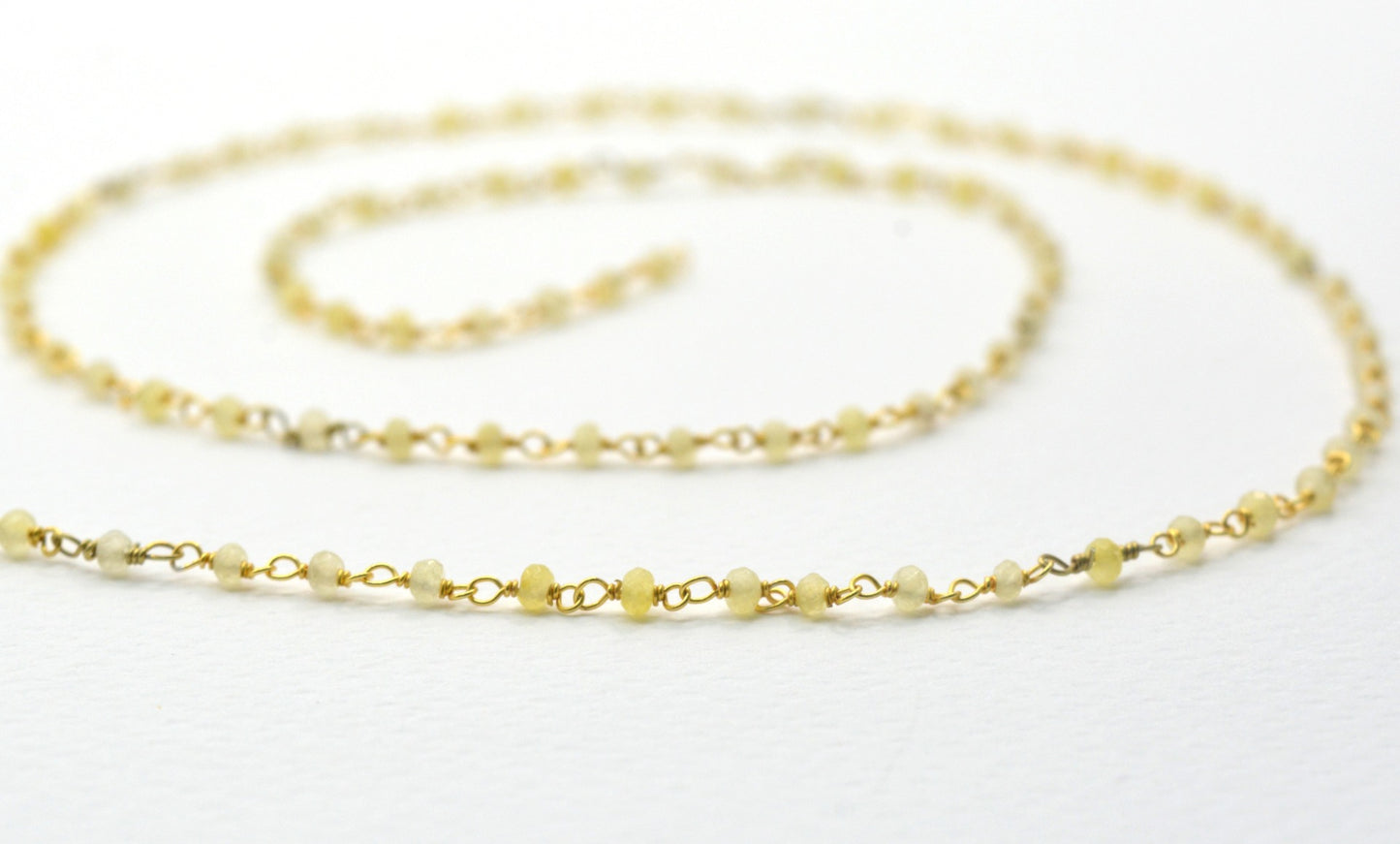 Stunning 925 Silver Gold Rosary Chain - Stone 2mm #2