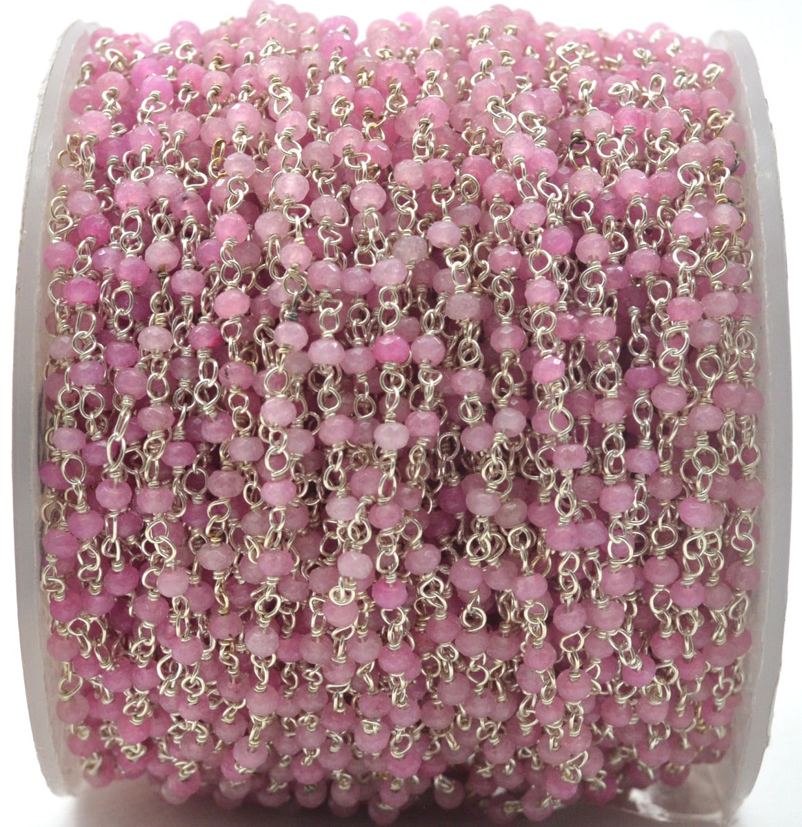 Unique 925 Silver Gold Rosary Chain - Jade 2mm