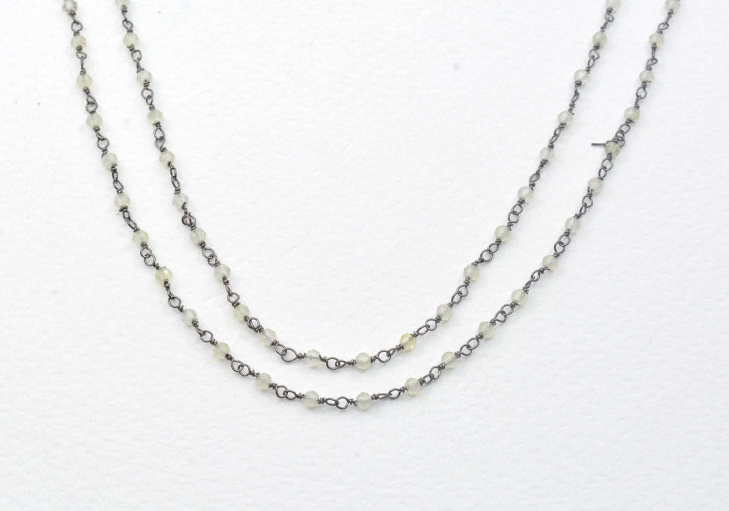 925 Gold Silver Rosary Chain with Jade - 2mm