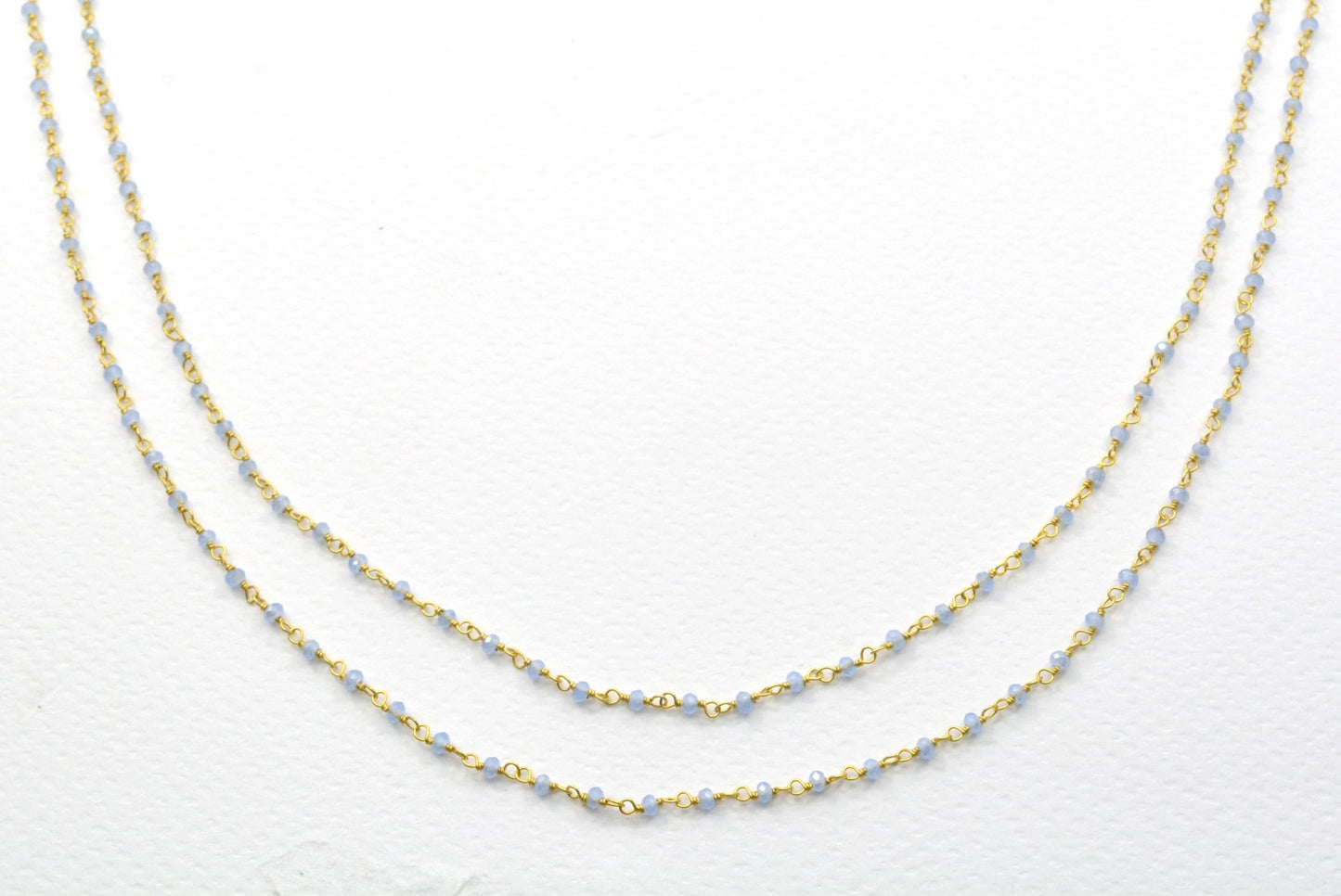 Beautiful Chalcedony Rosary Chain in 925 Silver - 2mm #2