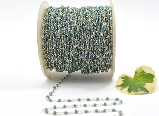 Unique Rosary Chain - Chalcedony 925 Silver 2mm