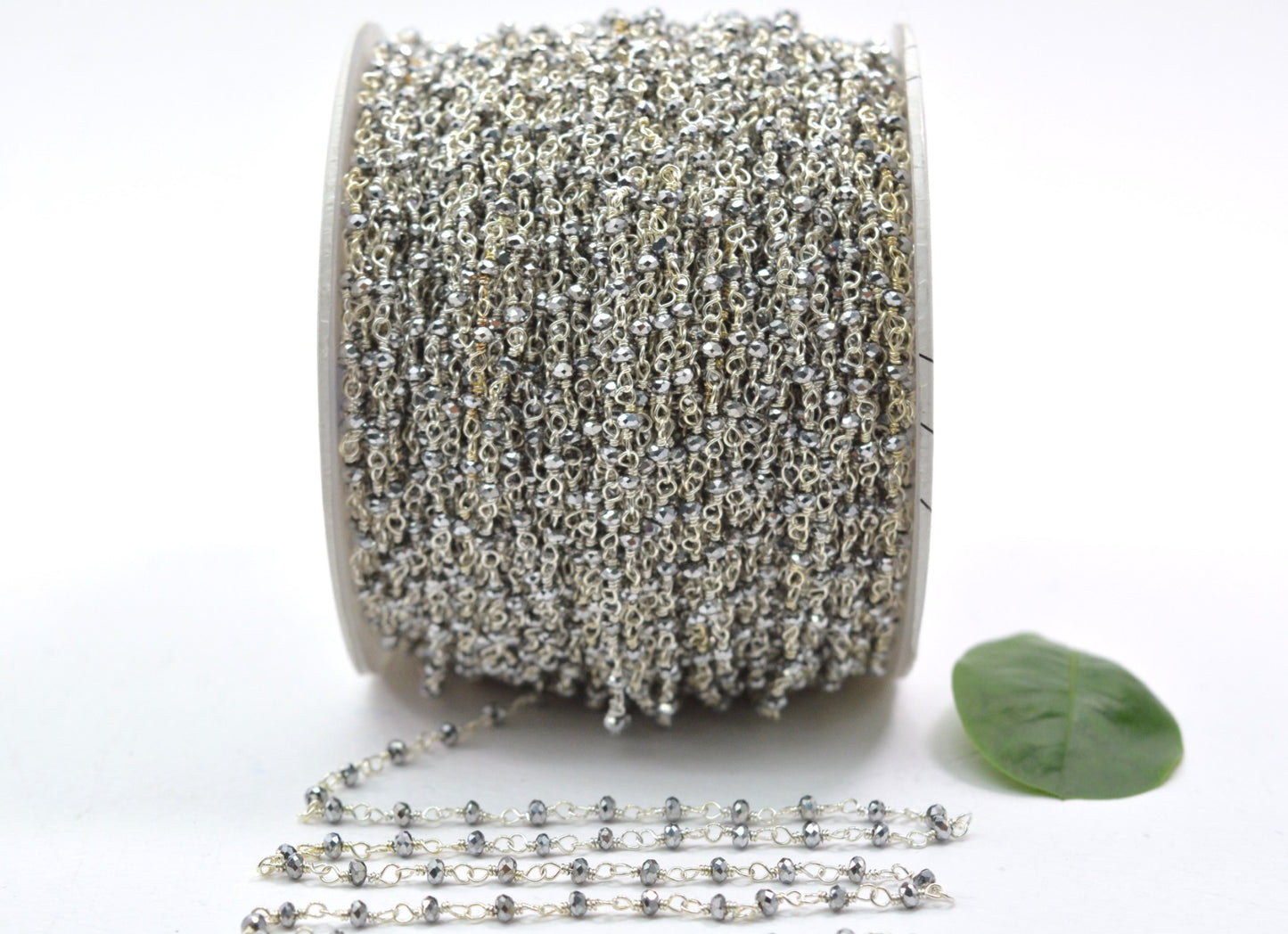 925 Gold Silver Rosary Chain with Chalcedony - 2mm #2