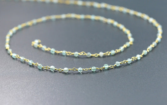 Delicate Rosary Chain - Stone 925 Gold Silver 3mm - view 3