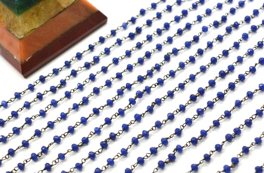 Stunning 925 Silver Gold Rosary Chain - Chalcedony 3mm