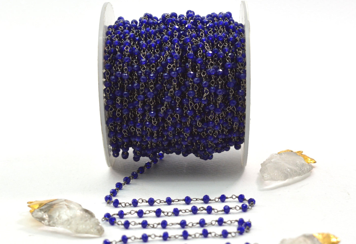 Gorgeous Rosary Chain - Chalcedony 925 Gold Silver 3mm