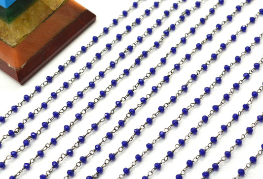 Gorgeous Rosary Chain - Chalcedony 925 Gold Silver 3mm