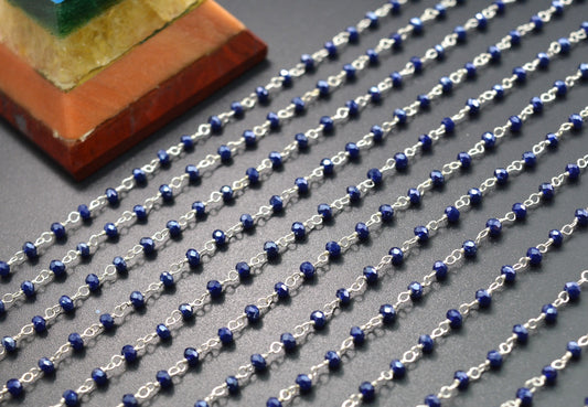 Trendy Chalcedony Rosary Chain in 925 Silver Gold - 3mm