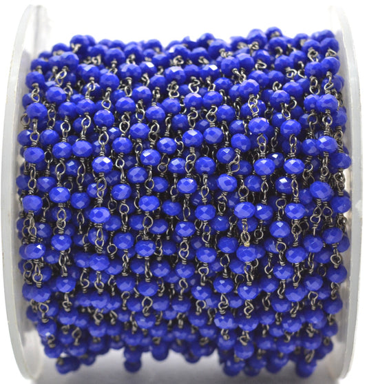 925 Silver Gold Rosary Chain with Chalcedony - 3mm #3