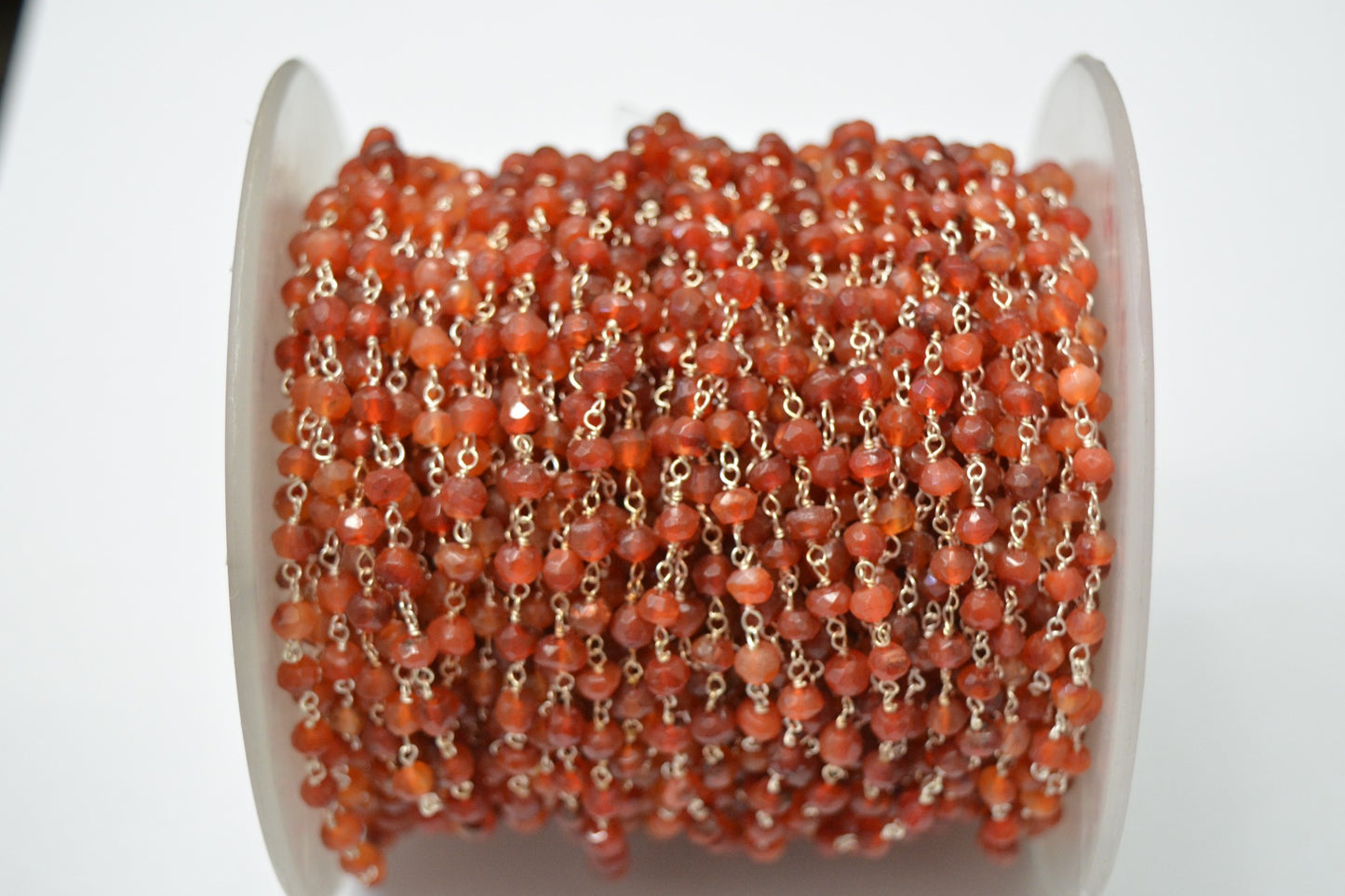 925 Silver Gold Rosary Chain with Jade - 3mm