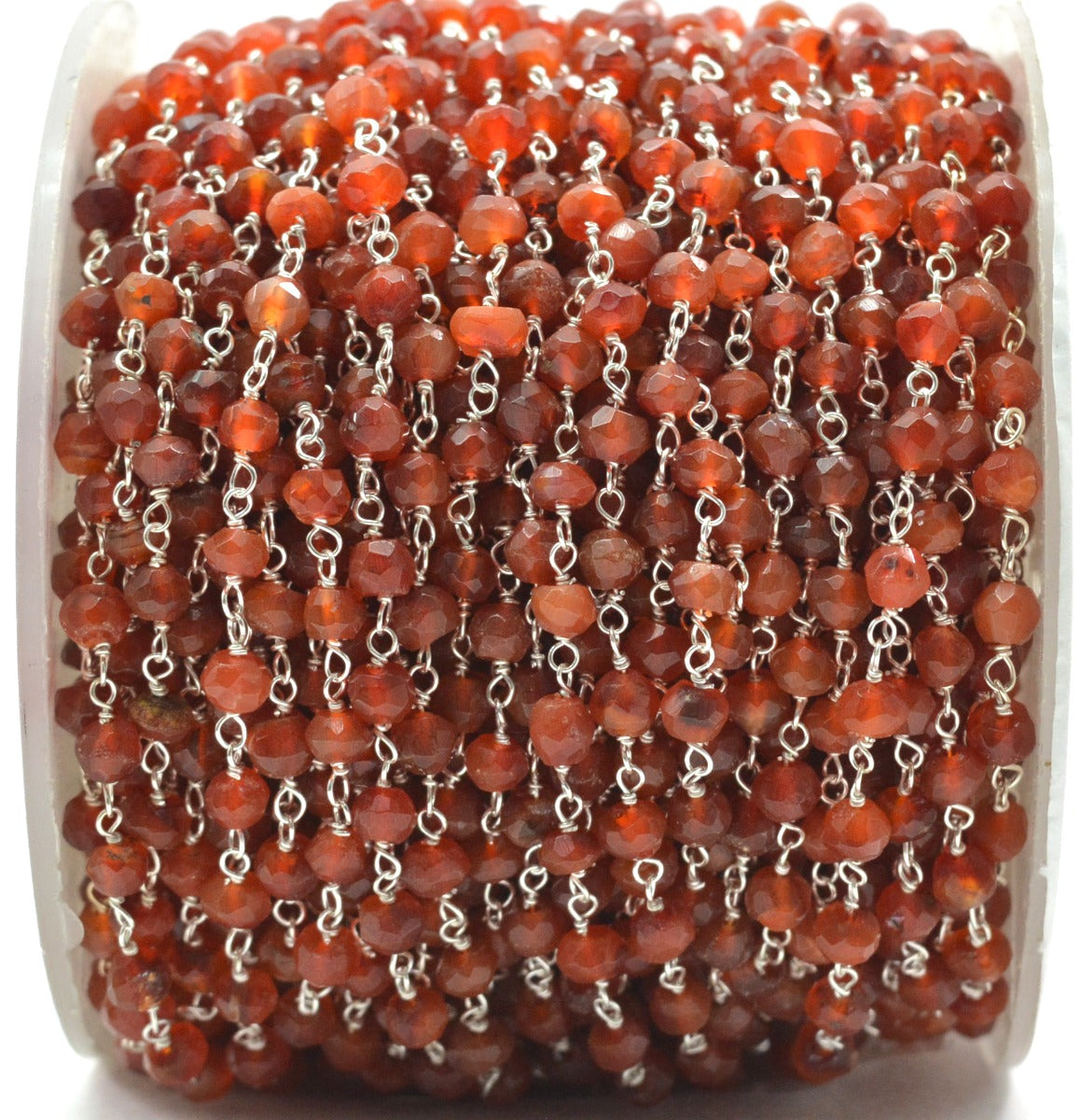 Artisan Stone Rosary Chain in 925 Gold Silver - 3.50mm