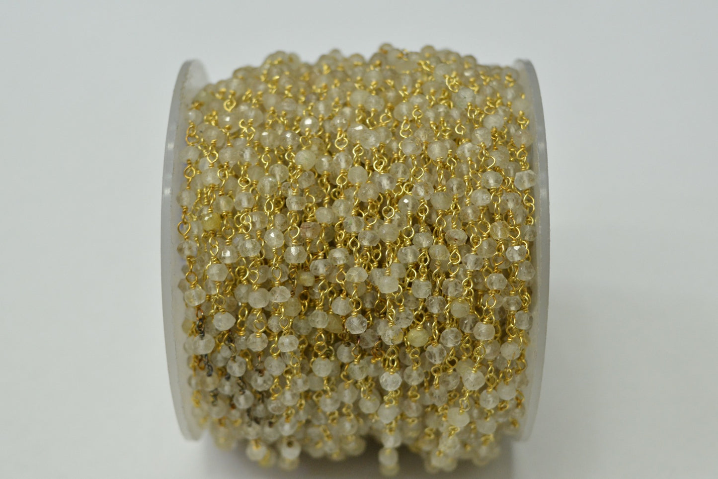 Classic 925 Silver Gold Rosary Chain - Citrine 3mm