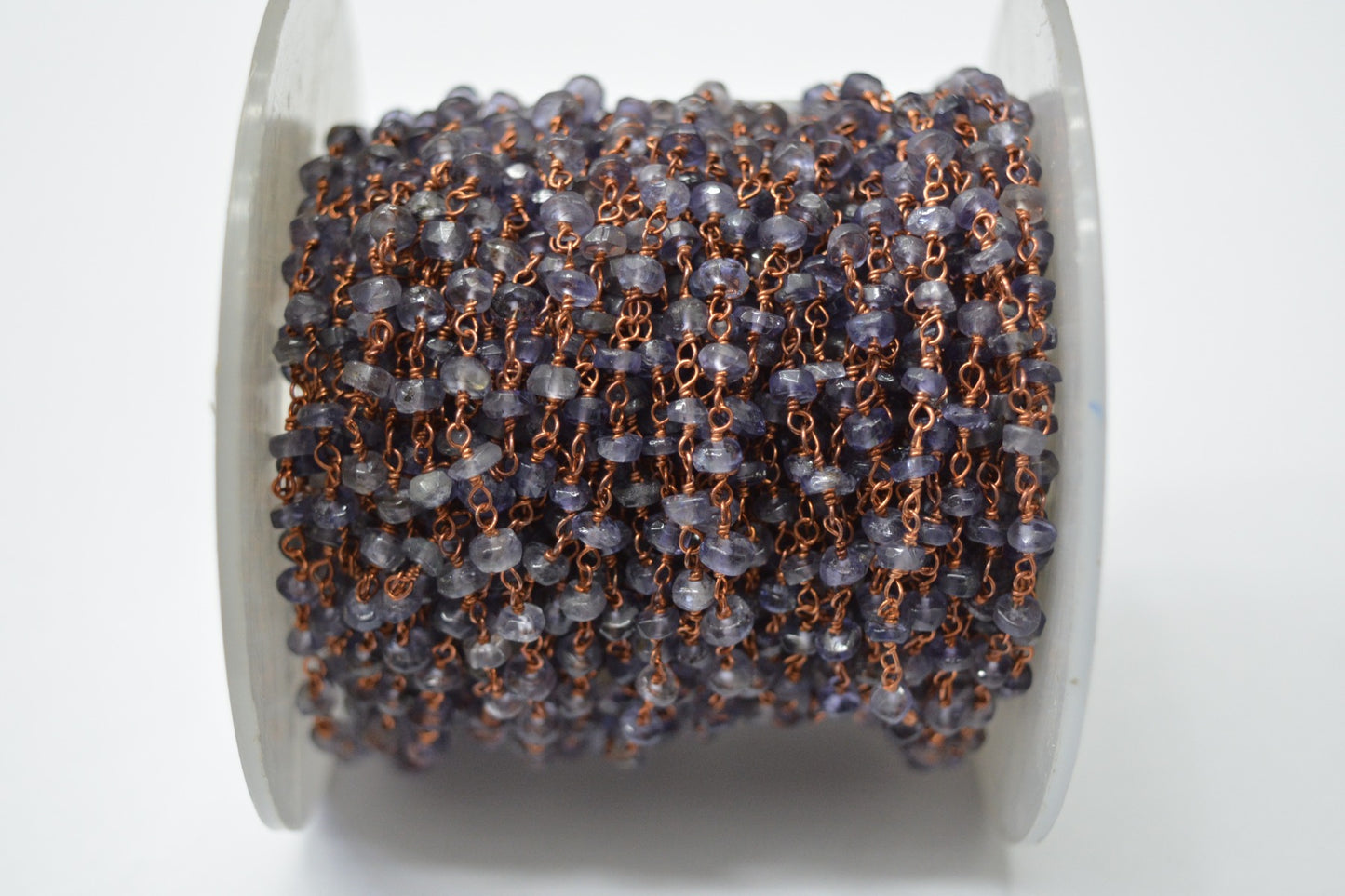 925 Silver Gold Rosary Chain with Iolite - 3mm