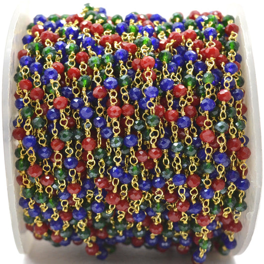 Gorgeous 925 Silver Rosary Chain - Emerald 3mm