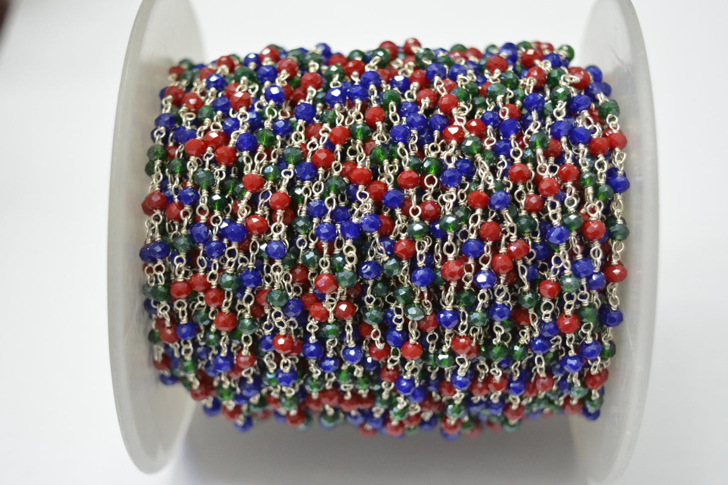 Gorgeous 925 Silver Rosary Chain - Emerald 3mm