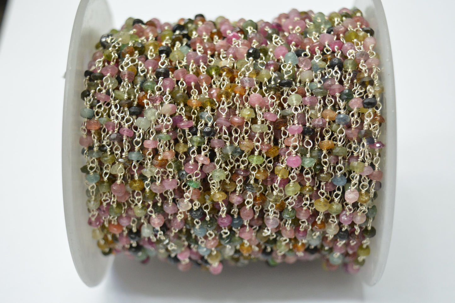 Classic 925 Silver Gold Rosary Chain - Tourmaline 4.50mm