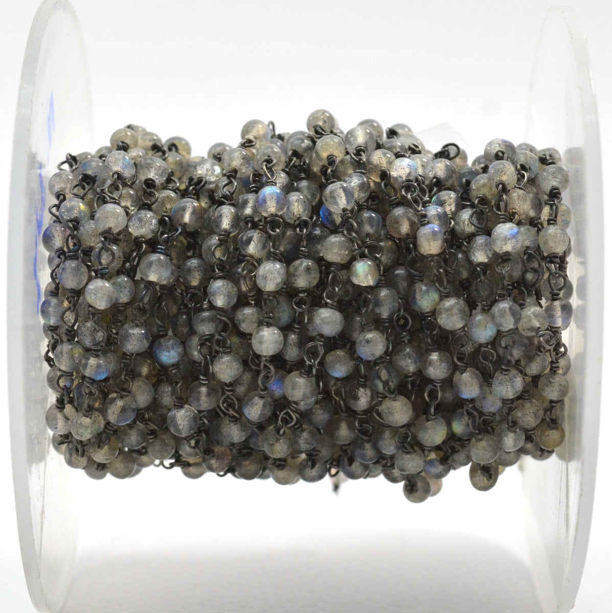 Gorgeous Rosary Chain - Labradorite 925 Silver Gold 3mm