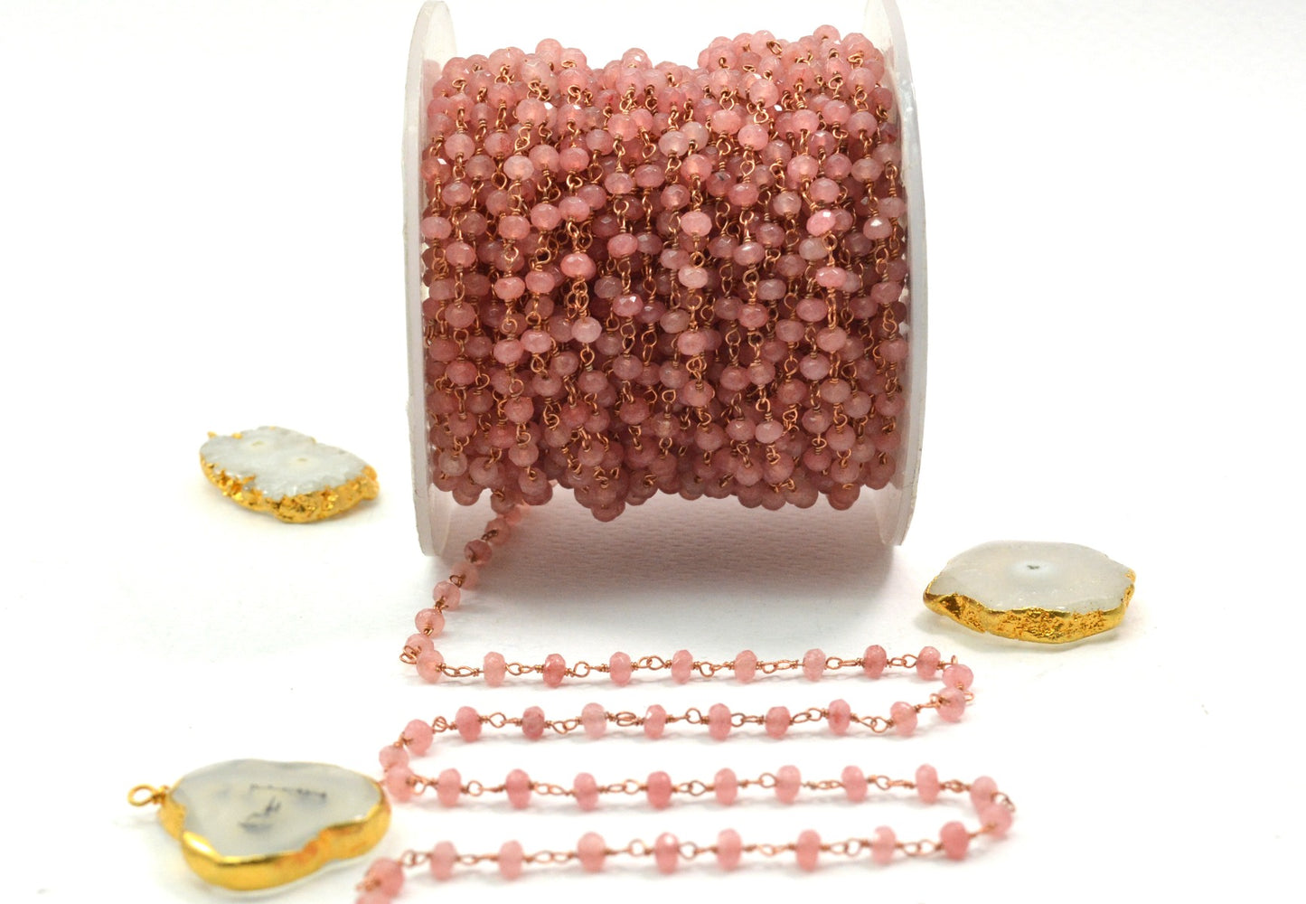 925 Silver Rosary Chain with Chalcedony - 3mm