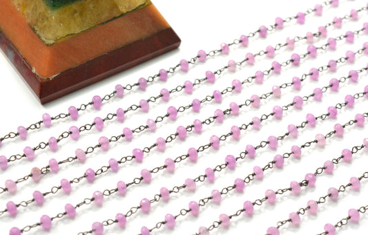 Handmade Rosary Chain - Jade 925 Silver Gold 3mm