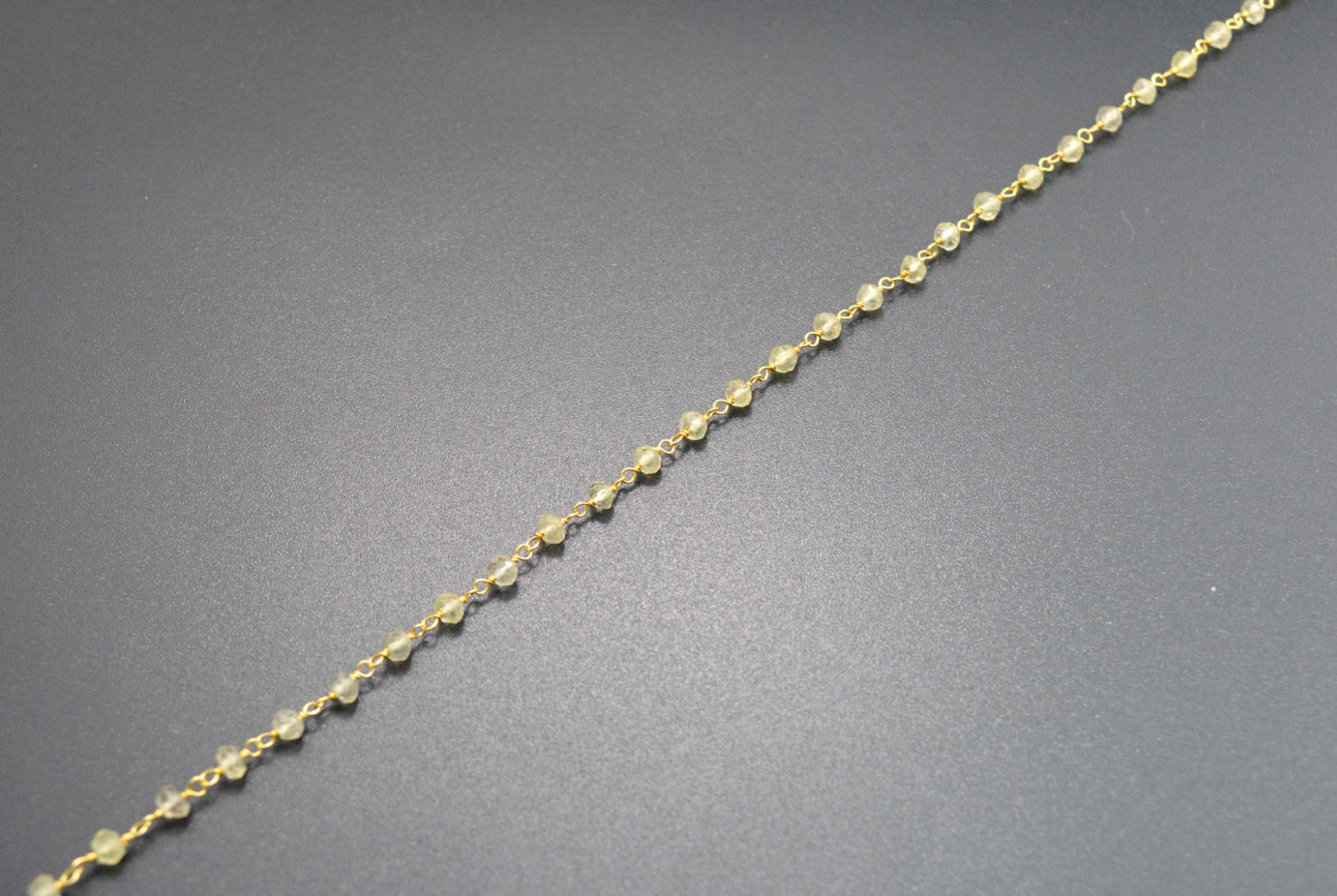 Stone Rosary Chain - 925 Gold Silver, 3mm