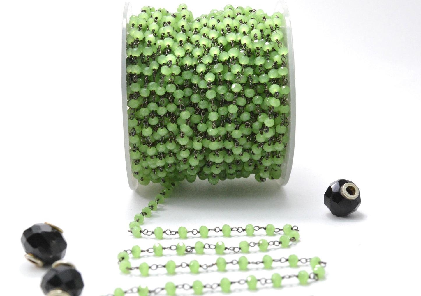 Classic Chalcedony Rosary Chain in 925 Silver Gold - 3mm